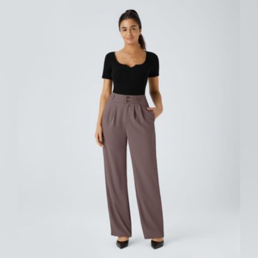 Halara NWT High Waisted Work Pants in Roselle Purple